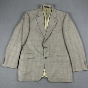 Burberry London Blazer Mens 42S Gray Glen Plaid Check Kensington Wool Made USA